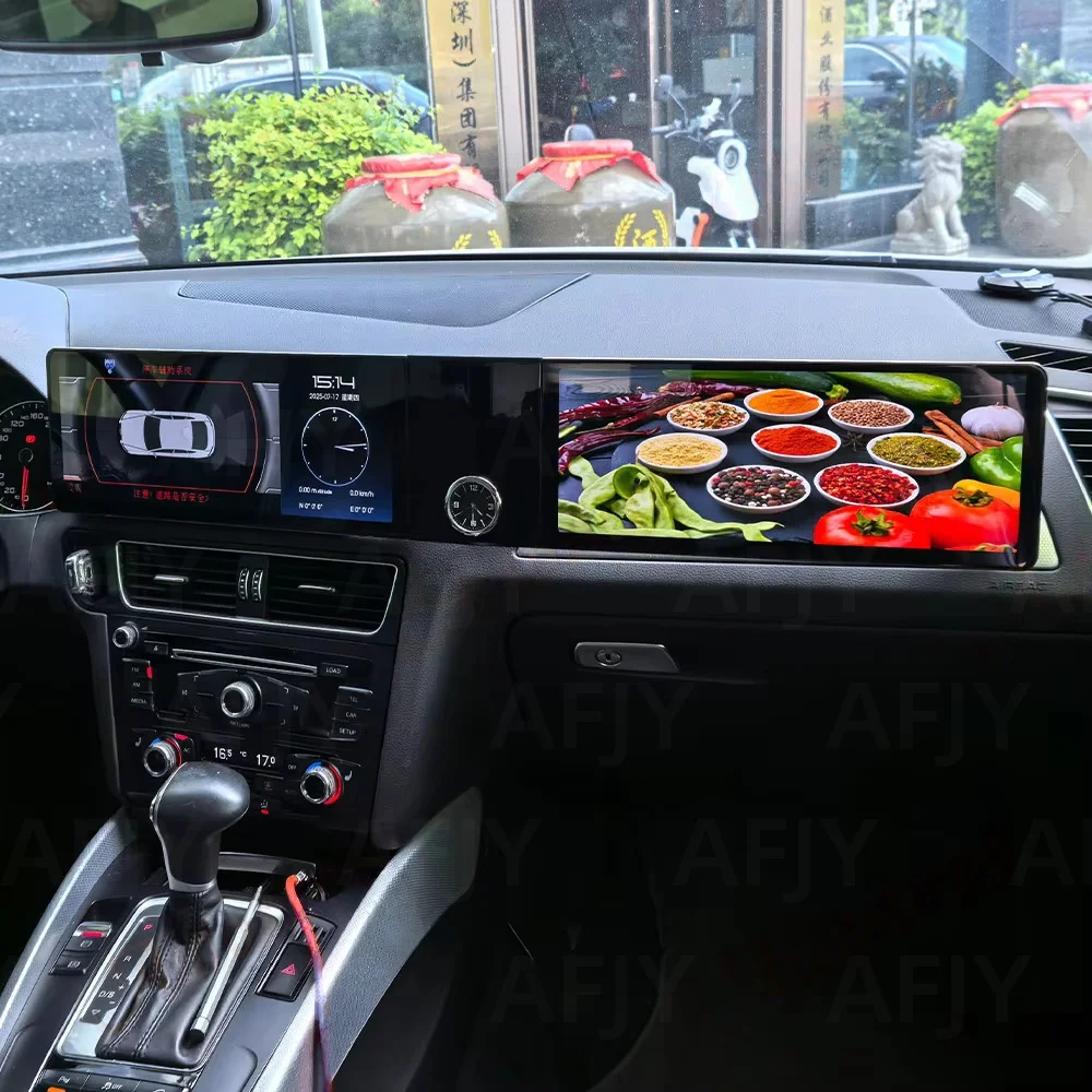 

Автомобильный GPS-навигатор с двойным экраном 12,3 дюйма Carplay Android 14, для Audi Q5 2008 2009 2010-2016, мультимедийный плеер, автомобильный радиоприемник