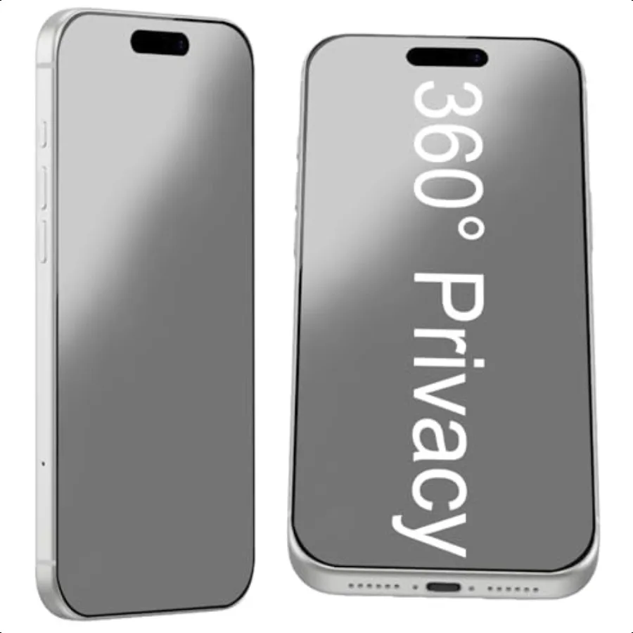 2 Pack for iPhone 17 Pro Max 360 Degree Matte Privacy Screen Protector Anti spy Tempered Glass Anti Glare Film 6.9 inch
