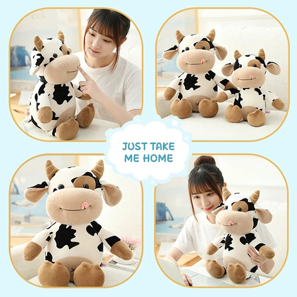 Small Cow Plush Toy 25-35cm Soft PP Cotton Stuffed Animal Cartoon Doll Kids Birthday Holiday Gift