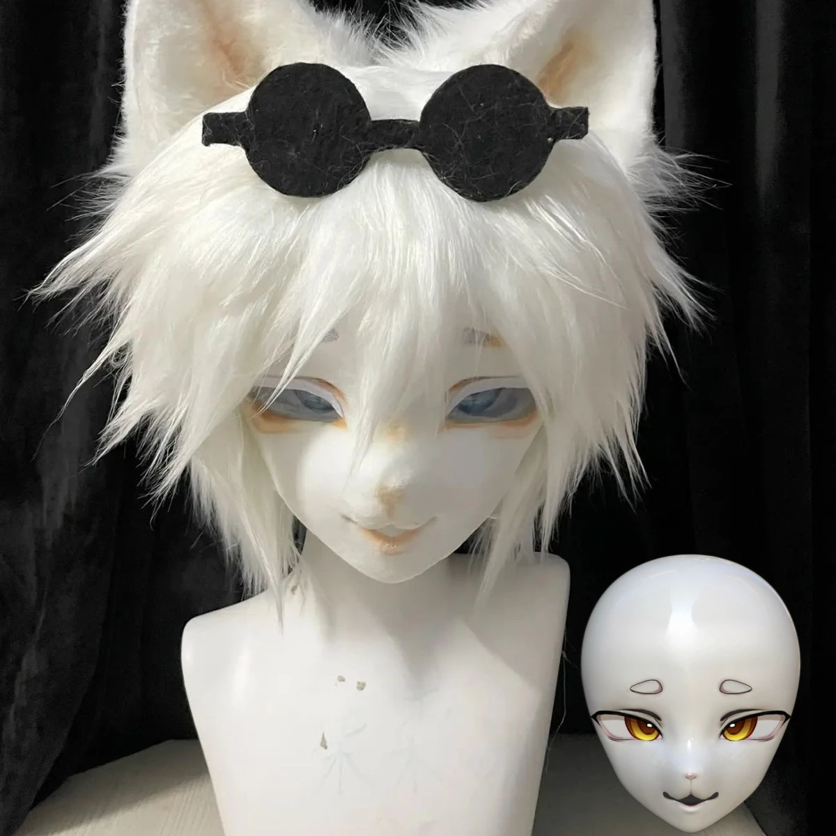

Kemono Base Mask Canidae Short Snout Fursuit Kig Beast Suit 3D Printed Skull Costume DIY Accessories Cosplay Mask