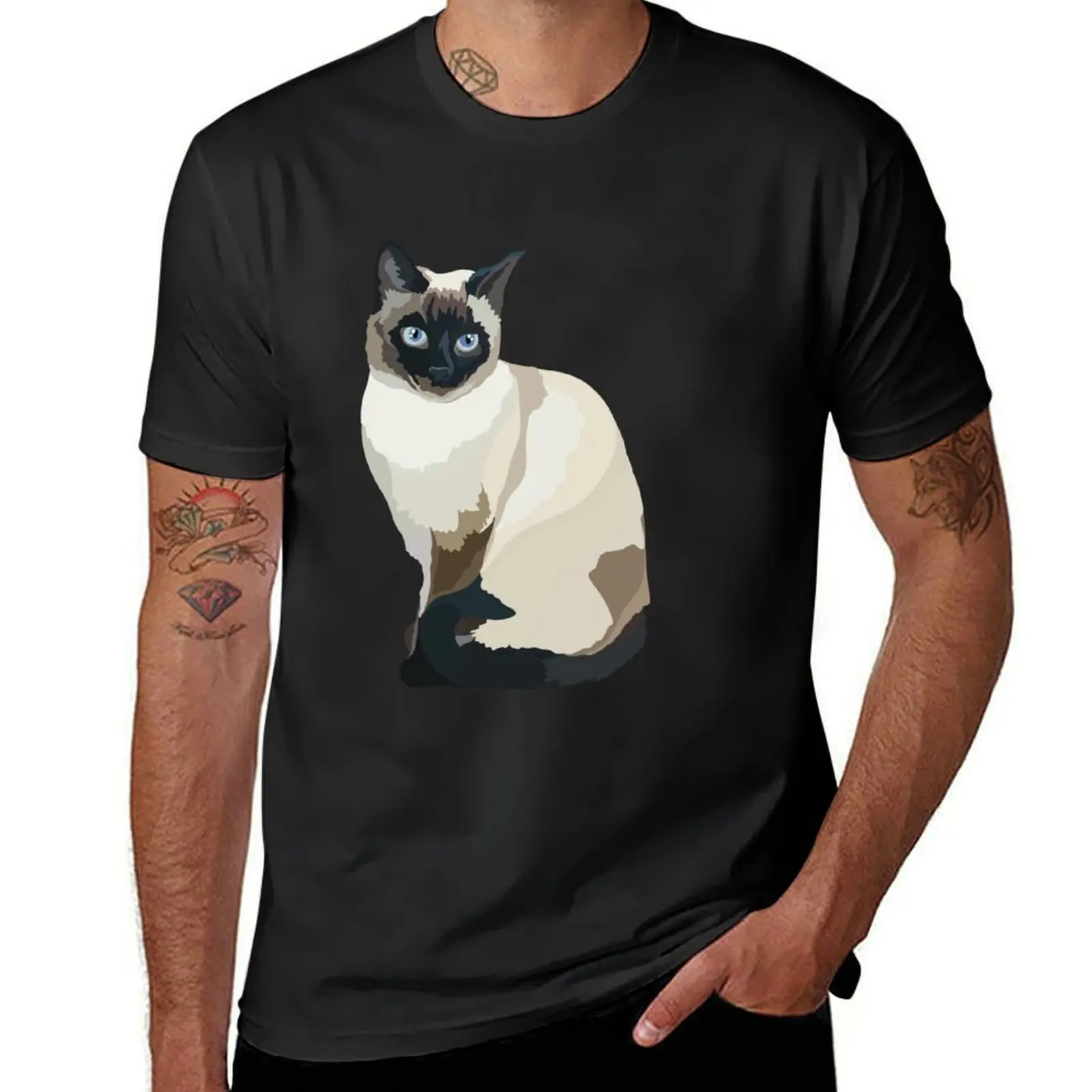 S is for Siamese Cat T-Shirt sublime Aesthetic clothing Short sleeve tee kawaii clothes men clothings