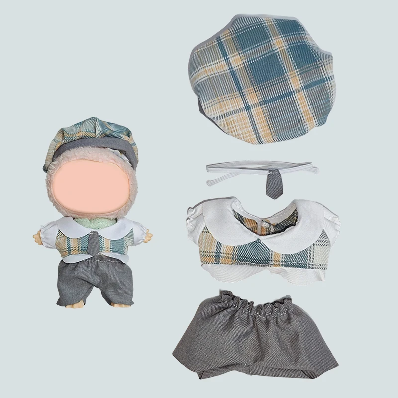 

For 15-17cm Labubu Clothes Labubu Clothing V1/V2 Maillard Retro Color Clothing Set for Labubu Decoration