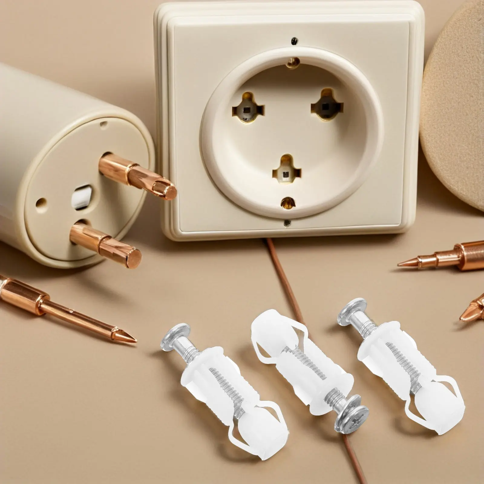 

12Pcs Universal Toilet Seat Screw Kit Heavy Duty Nylon Metal Expansion Bolts for Secure Stable Installation Waterproof Easy