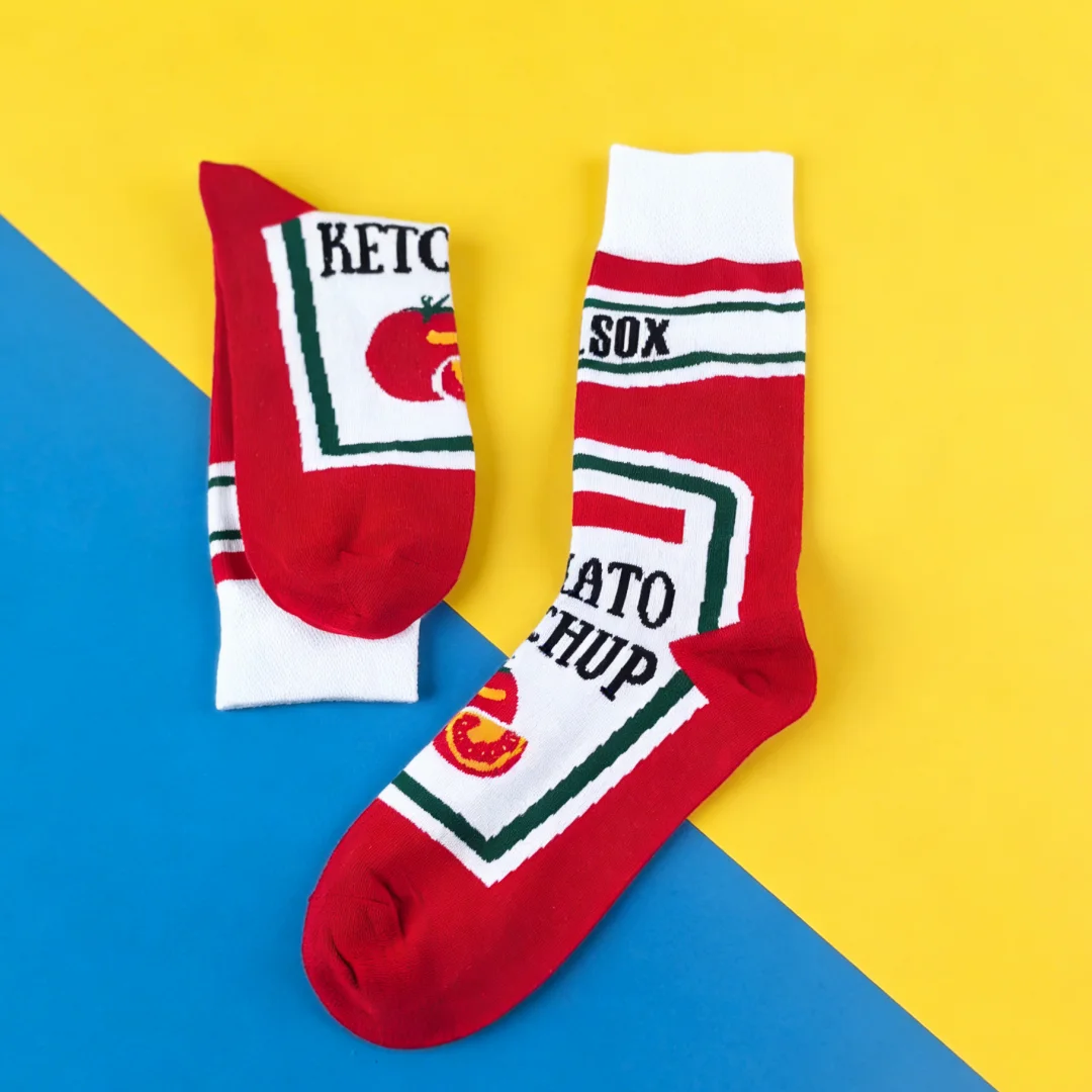 1 Pair of Creative and Stylish Tomato Socks, Comfortable and Unique, Design For Unisex All Year Round Wearing
