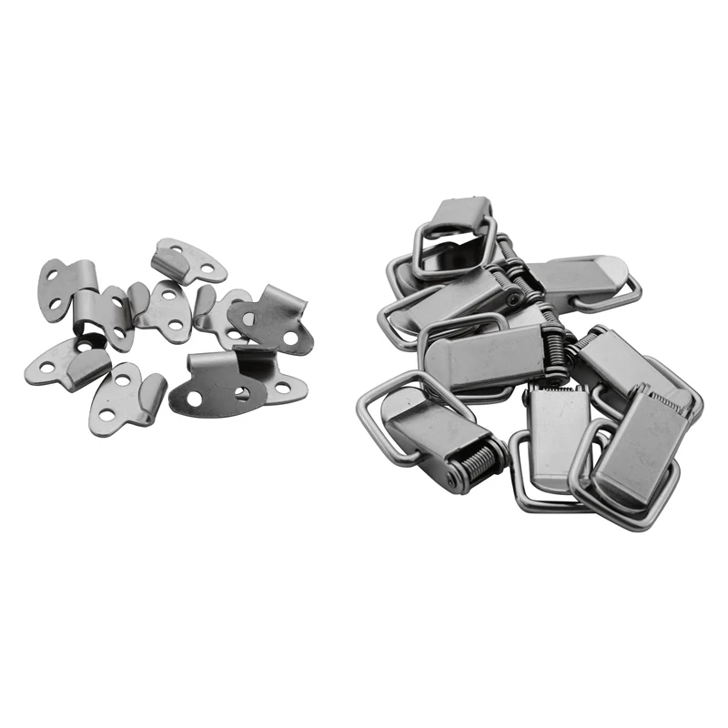 KSOL New Style 10Pcs Cabinet Spring Loaded Iron Straight Loop Toggle Latch 45mm Length