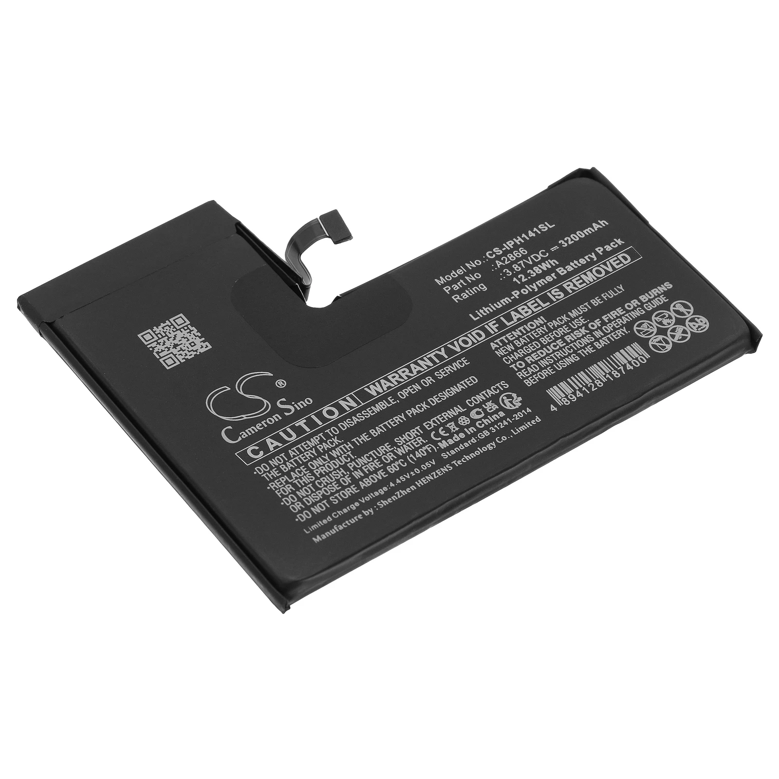 Cameron Sino 3.87V 3200mAh Mobile, SmartPhone Battery A2866 for Apple iPhone 14 Pro  +TOOLS KIT