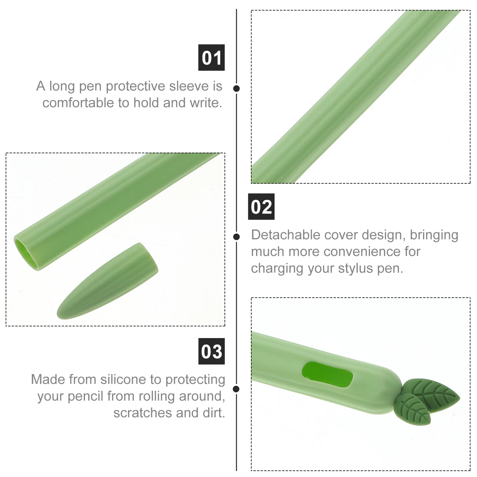 

Capacitor Pen Anti-slip Protective Case Pencil Holder for Desk Silicone Sleeve Stylus Cover