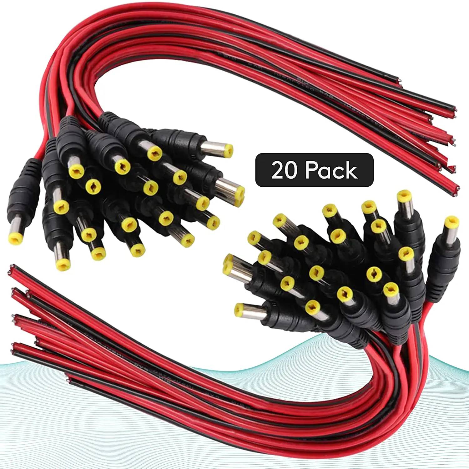 10pcs 12V  DC Power Pigtail Male 5.5*2.1mm Cable Plug Wire For CCTV Security Camera