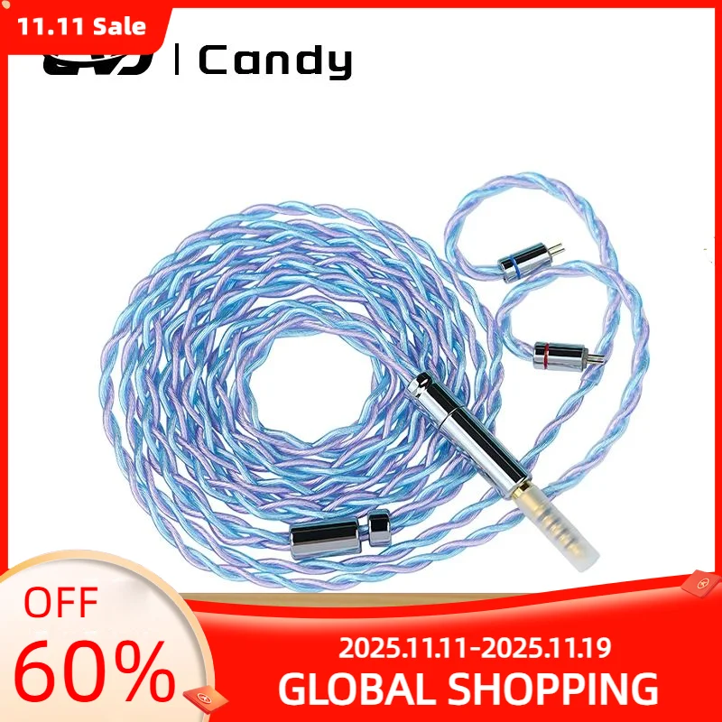 

CVJ Candy high-specification HiFi durable silver plated earphone cable 400 cores 1.25 length 3.5/4.4 0.78mm for Bidong Nightelf