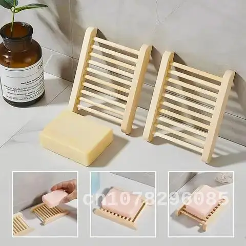 

Portable Wooden Soap Dish Holder Tray, Natural Soap Dishes, Storage Rack, Plate Box, Container for Bathroom