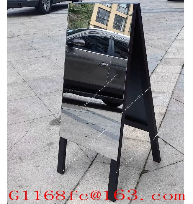Outdoor Photo Floor Mirror Sign Clothing Store Coffee Shop Entrance Billboard Mirror