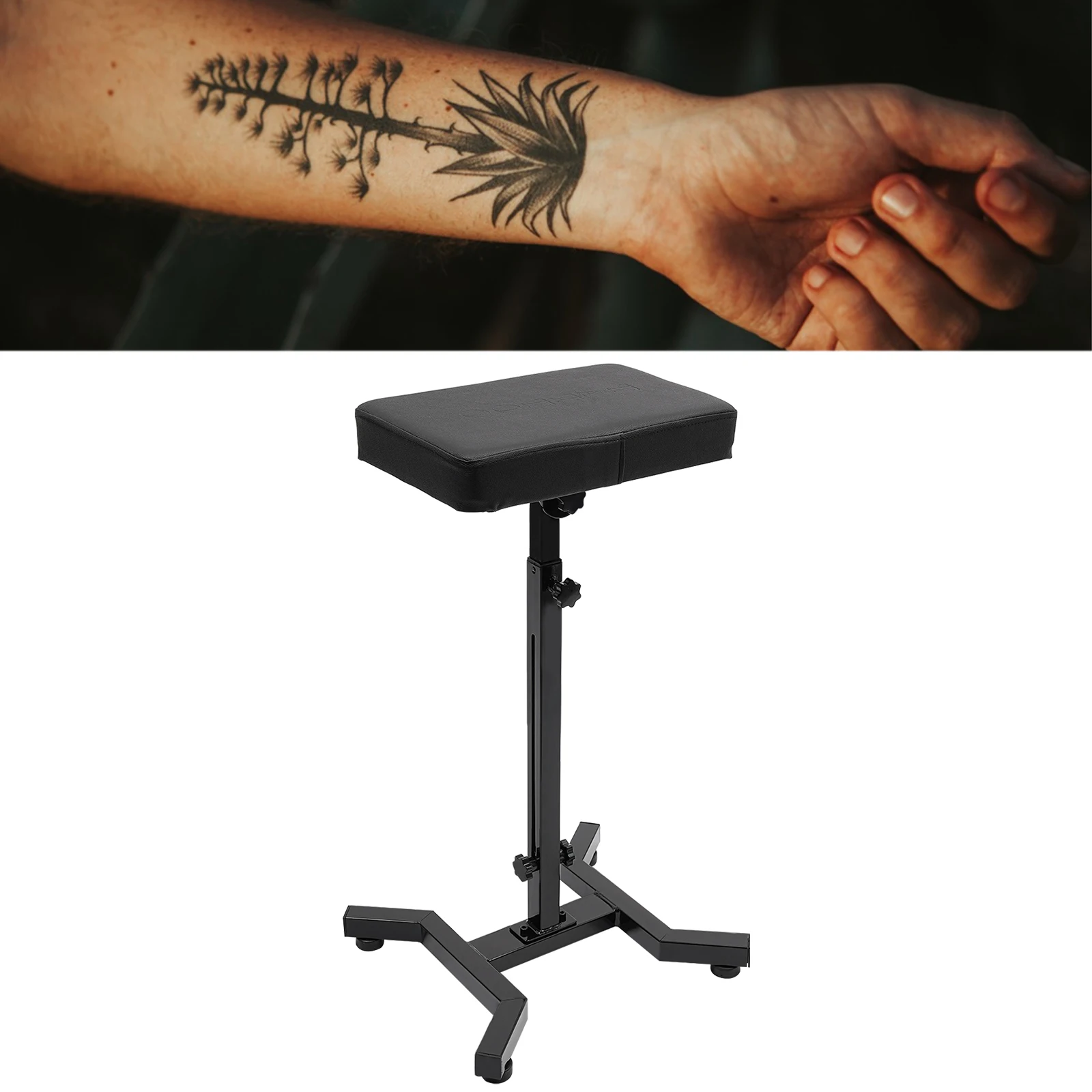 

Premium Adjustable Armrest Stand with Soft Sponge Cushion Iron Base Height 70-99cm for Salon Home Office Ergonomic Support