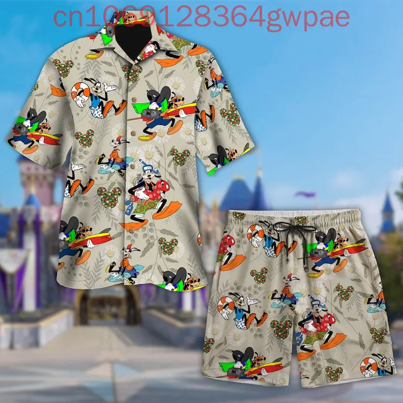 Disney Mickey And Friends Cruise Hawaiian Shirt Pirates Of The Caribbean Mickey Button Up Men and Women Hawaii Shirt Shorts Set