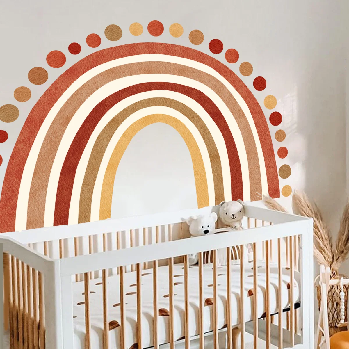 New creative hidden glue rainbow Bohemian wall stickers living room children's room background decorative wall stickers