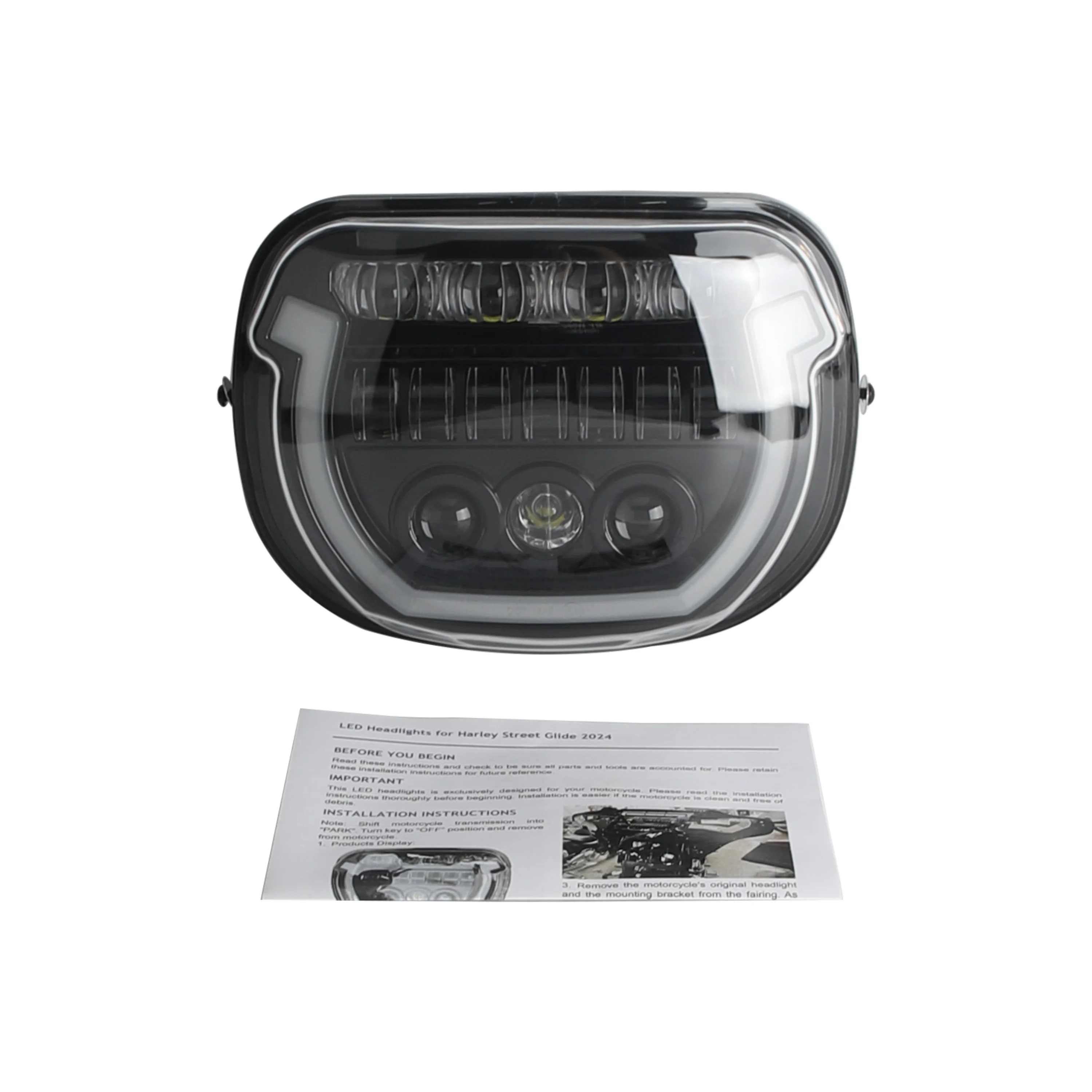 

Motorcycle LED Headlights Projector Headlamp With Daylight Running Light for Harley CVO Street Glide 121 FLHXSE 117 FLHX 23-24