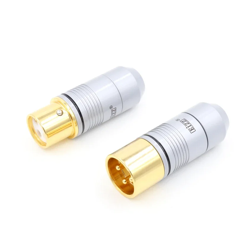 

High Quality 4pcs 24K Gold plated Beryllium copper Male female XLR Connector audio XLR balance plug connector
