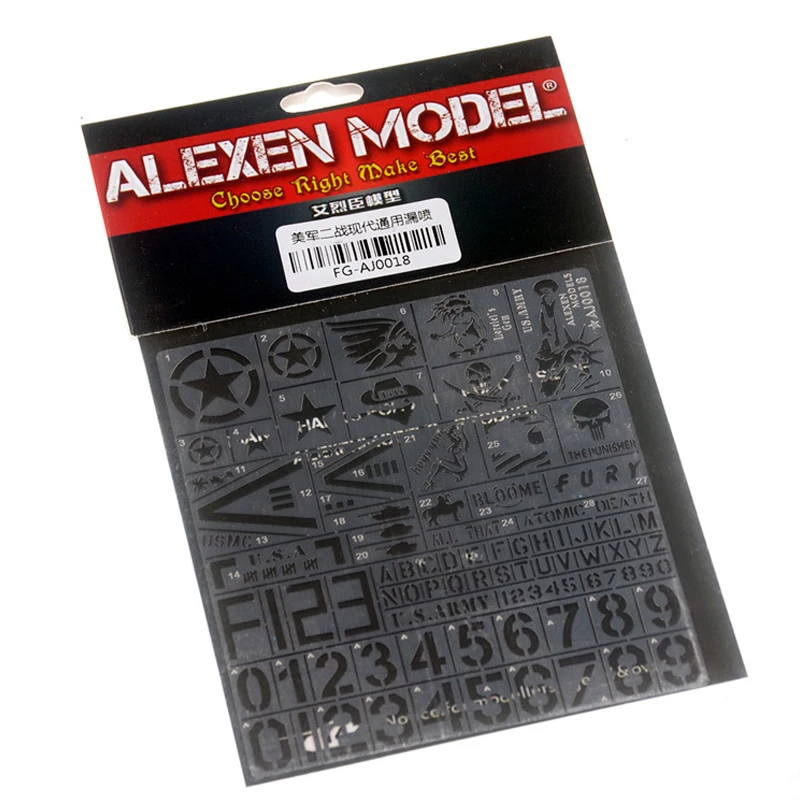 

Alexen Model AJ0018 1/35 Scale US Tank Stenciling Templates General Use Modeling Leakage Model Spray Plane