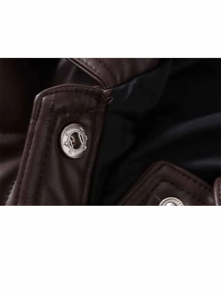 HH Vrouw Vroege lente Comfortabele lange mouwen Revers Quilten Kunstmatige Pu-leren jas Vrouwelijke mode Casual veelzijdige jas