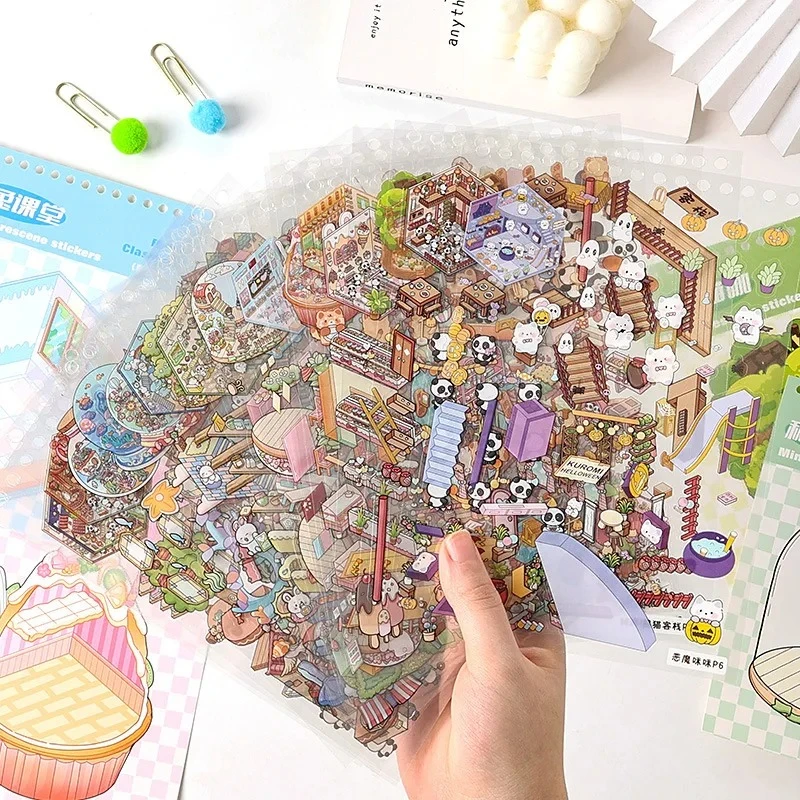20Sences in Book 2.5D Landscape Sticker Album Cartoon Scene DIY Toy Game Festival Birthday Present Gift Box for Kid Girl Child image 4