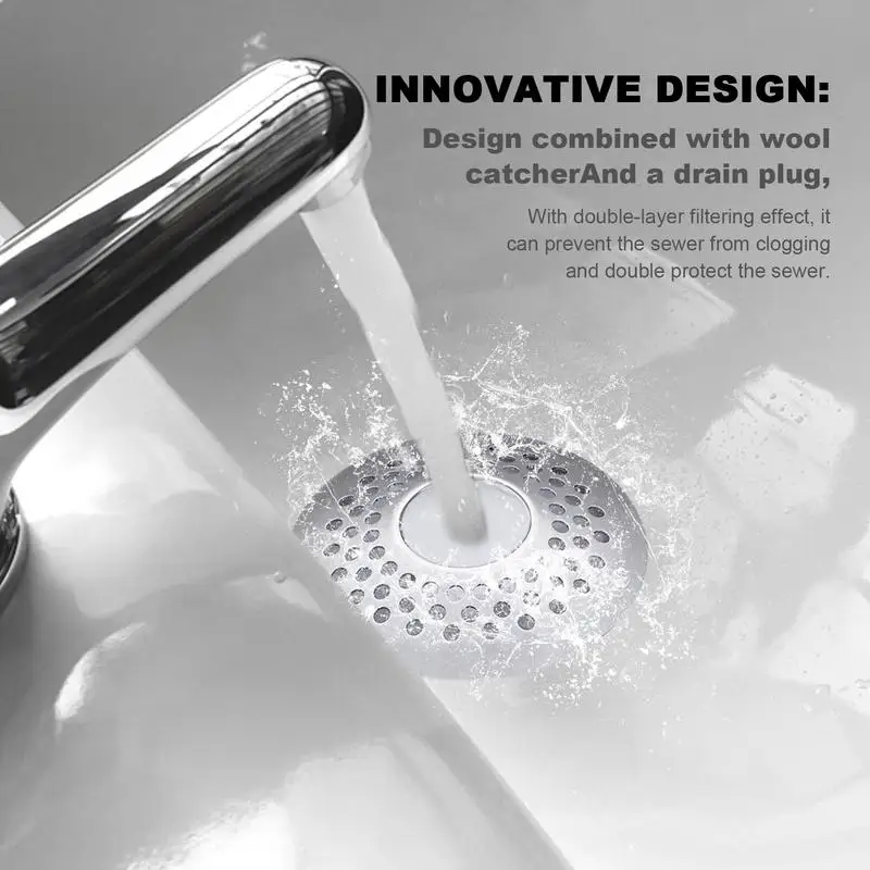 Bathroom Sink Stopper Upgraded Bathroom Shower Drain Hair Trap Stopper With Drain Hair Catcher Ideal For Bathroom Kitchen Sinks