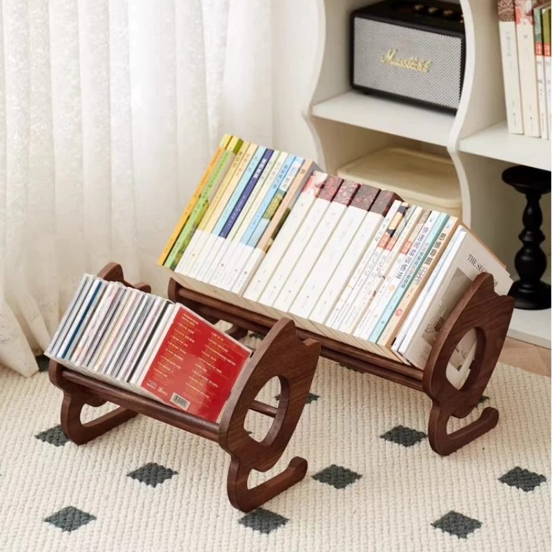 Solid Wood Desktop Bookend, Anti-Tip Vertical Shelf Organizer for Home Office, Mini Book Stand & Creative Decor Accent