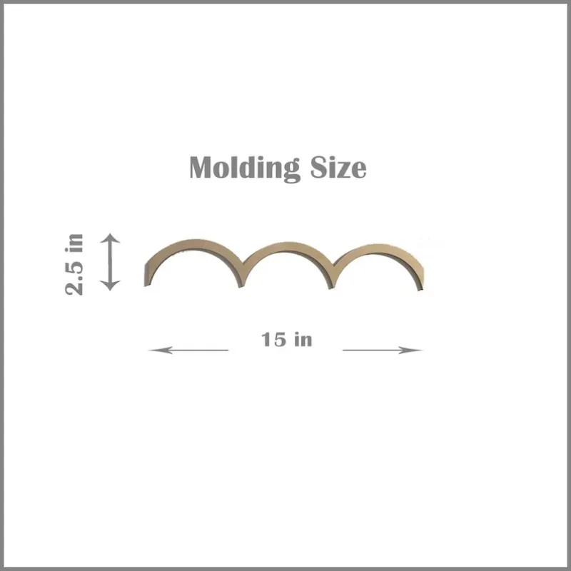 12/24pcs Scalloped Wall Moulding Wood, Wooden Wall Molding, Chair Rail Molding Shaped Scallop, Wooden Cornice