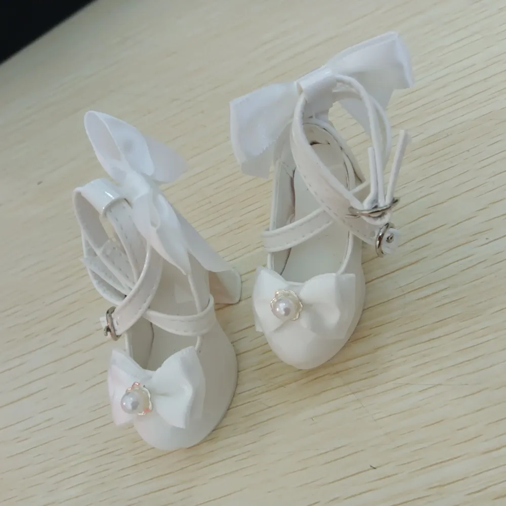 1 paar prinsessenschoenen 1/3 & 1/4 BJD strik hoge hakken parel verhoogde schoenen schattige luxe verkleedschoenen 1/3 & 1/4 BJD
