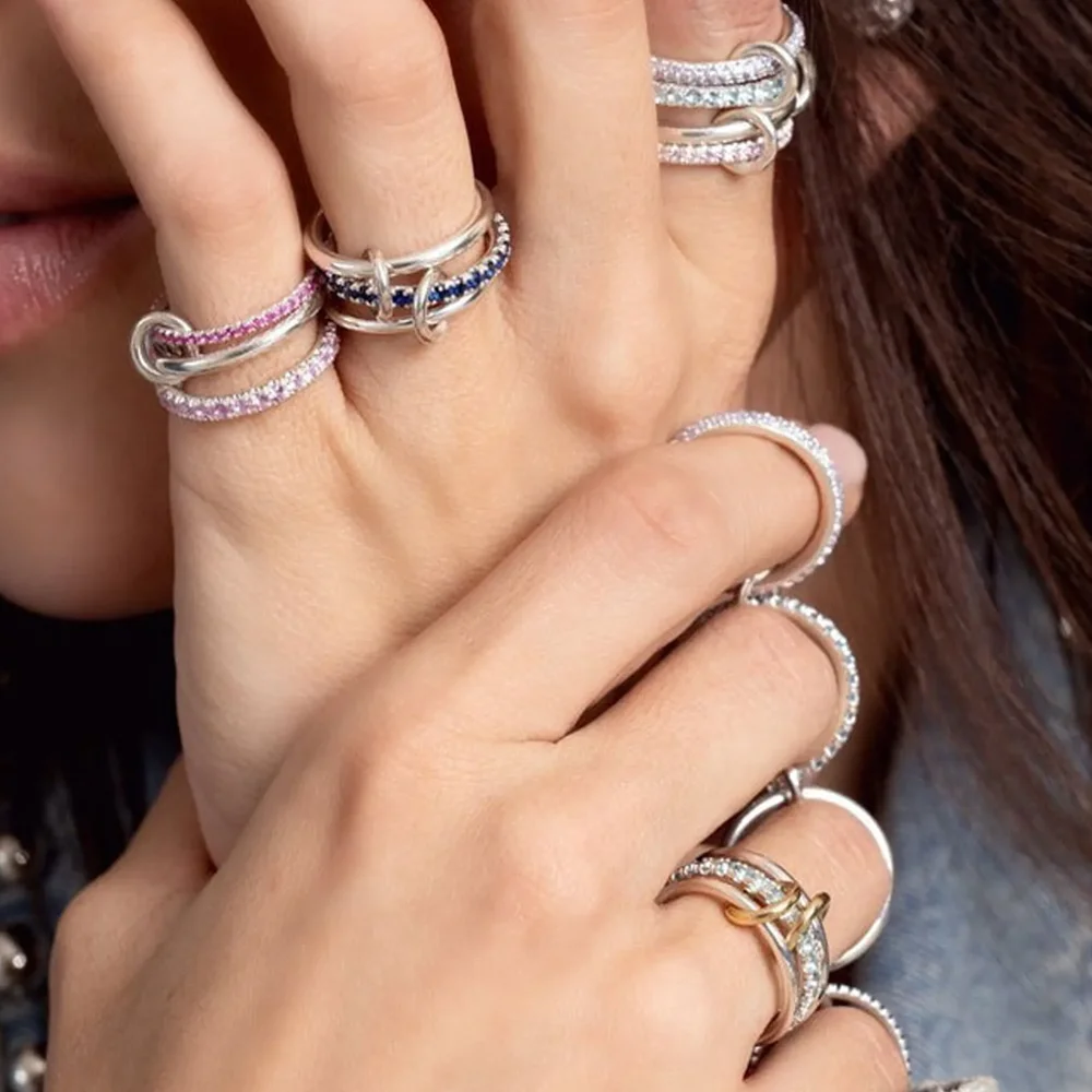 2025 New Stacking Engagement Band Rings For Women Plain Micro Paved 5A CZ Mix Color Multi Pieces Stack Full Finger Jewelry 2025