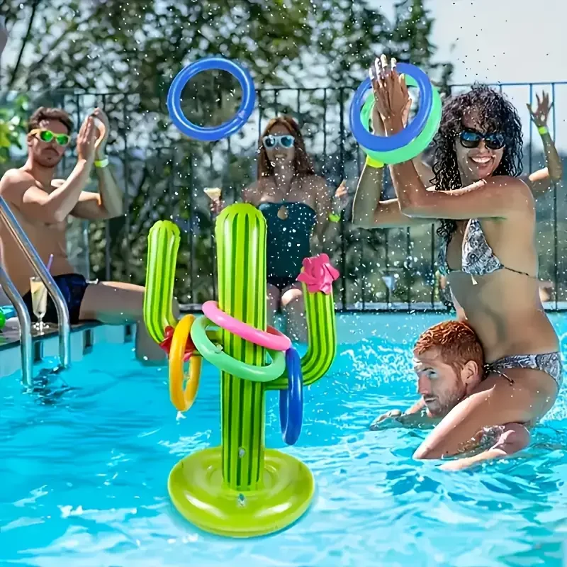 1 Satz aufblasbarer Kaktus, interaktives Sommerschwimmbad- und Strandspielzeug, das ist ein aufblasbares Spielzeug für Poolpartys und Wasser im Freien