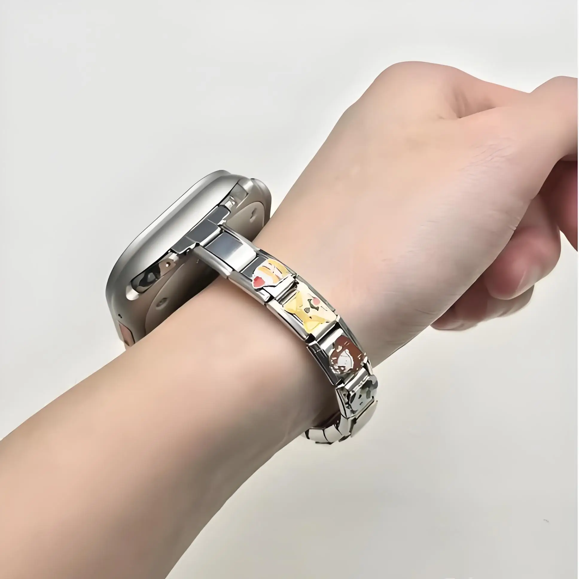 أزياء الفولاذ المقاوم للصدأ حزام ساعة موصل التبعي DIY صنع المجوهرات الخرز سوار مثالية لخلق سوار الروابط سحرية