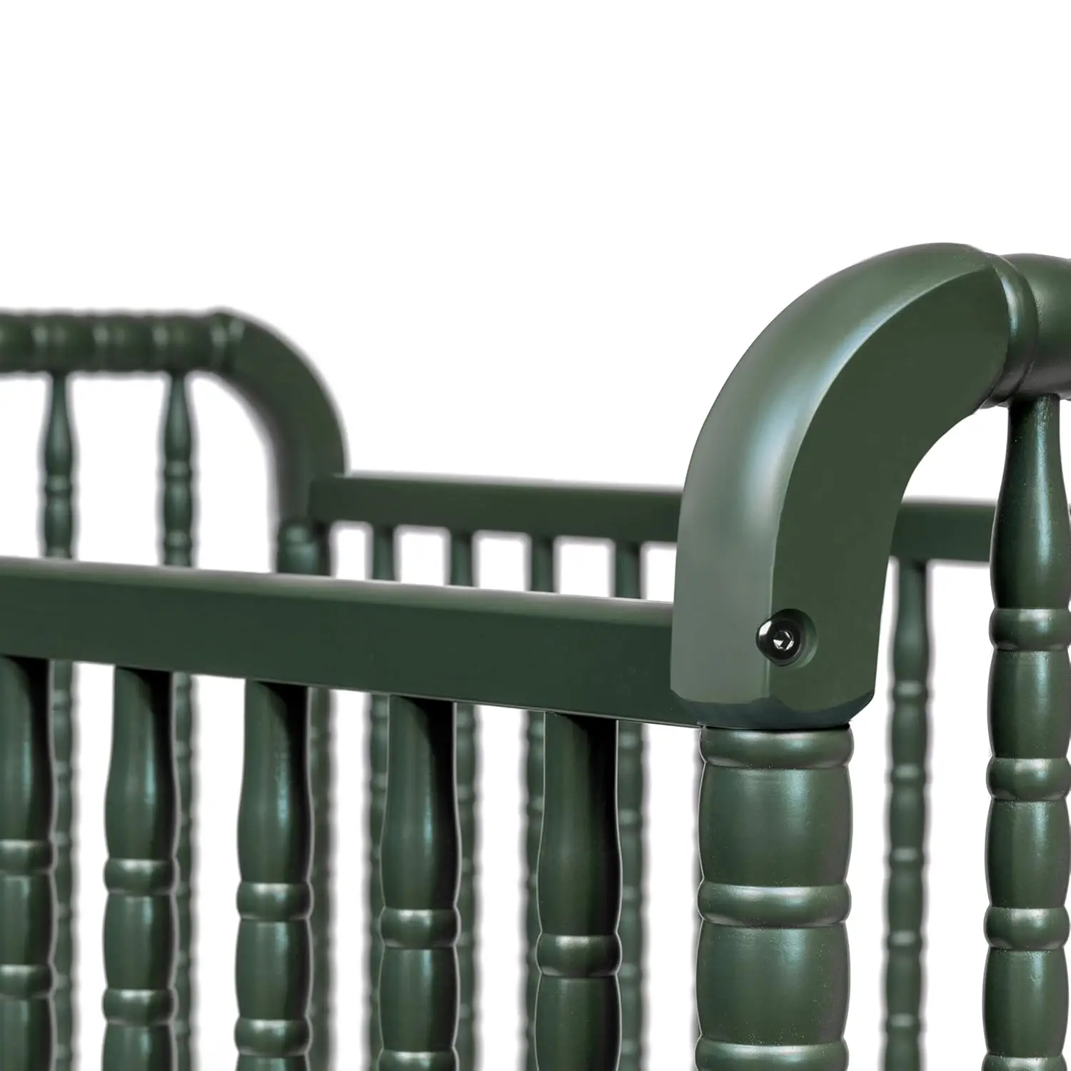 Jenny Lind 3-in-1 Convertible Crib in Forest Green, Removable Wheels, Greenguard Gold image 4