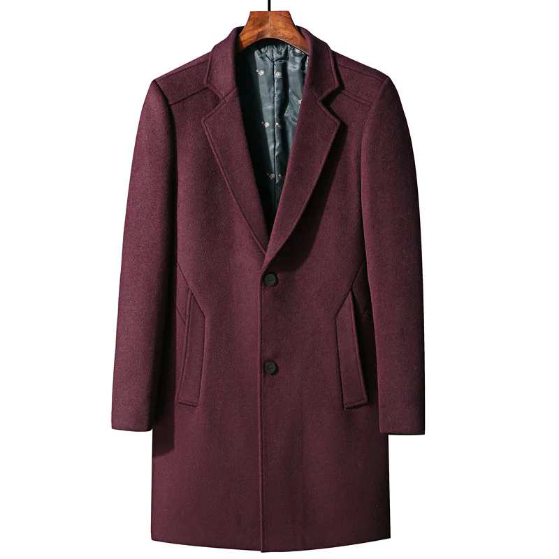 

2024 New Men's Woolen Coat Men's Thick Suit Collar Windbreaker Blends Men's High-quality New Style Jacket