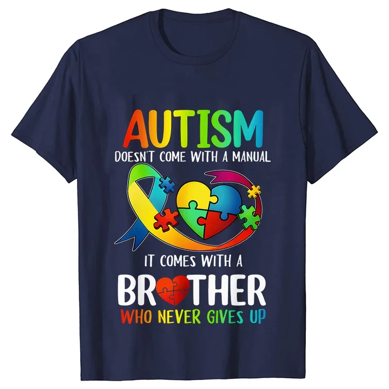 Men's T-shirts Autism Mom Dad Clothing Autism Awarenes Family Tshirts Short Sleeve Clothes Family Matching Clothing Unisex Tees