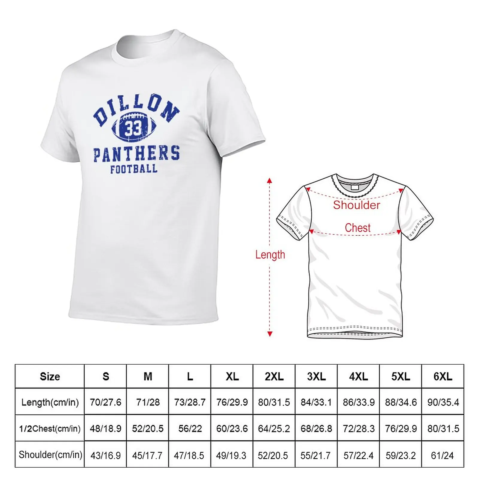 New Dillon Panthers Football - 33 T-Shirt graphic t shirt summer top summer tops men clothings