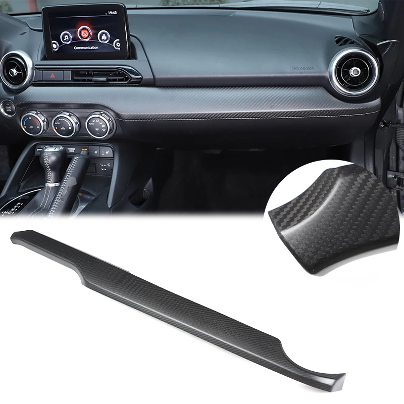

For Mazda MX-5 Fiat 124 Abarth 124 2016+ Real carbon fiber car dashboard center control panel decorative sticker accessories