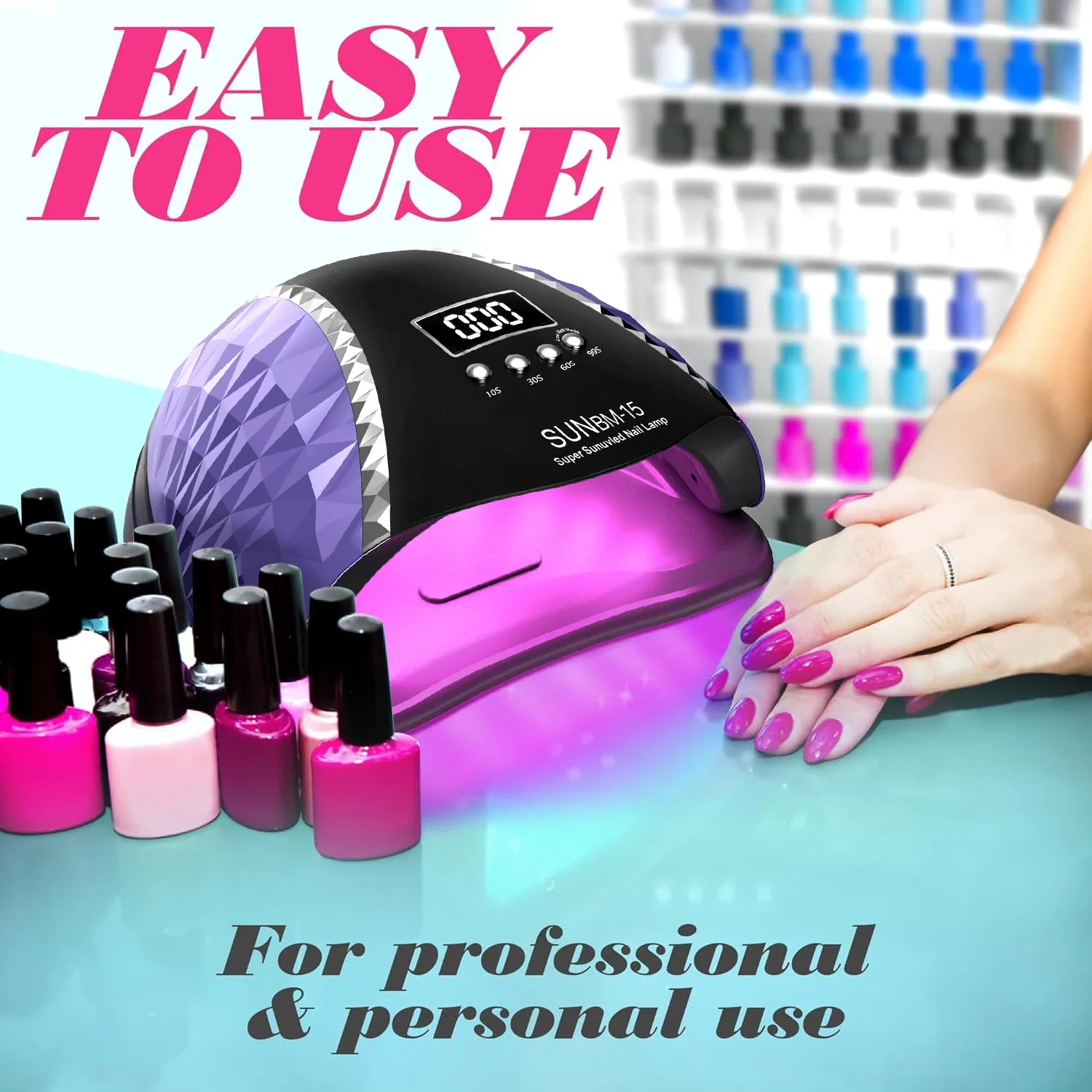 DianaBeauty UV LED-nagellamp 66 LED's 280 W nageldroger voor gellak uitharding met automatische sensor 4 timerinstellingen Nail Art Tools