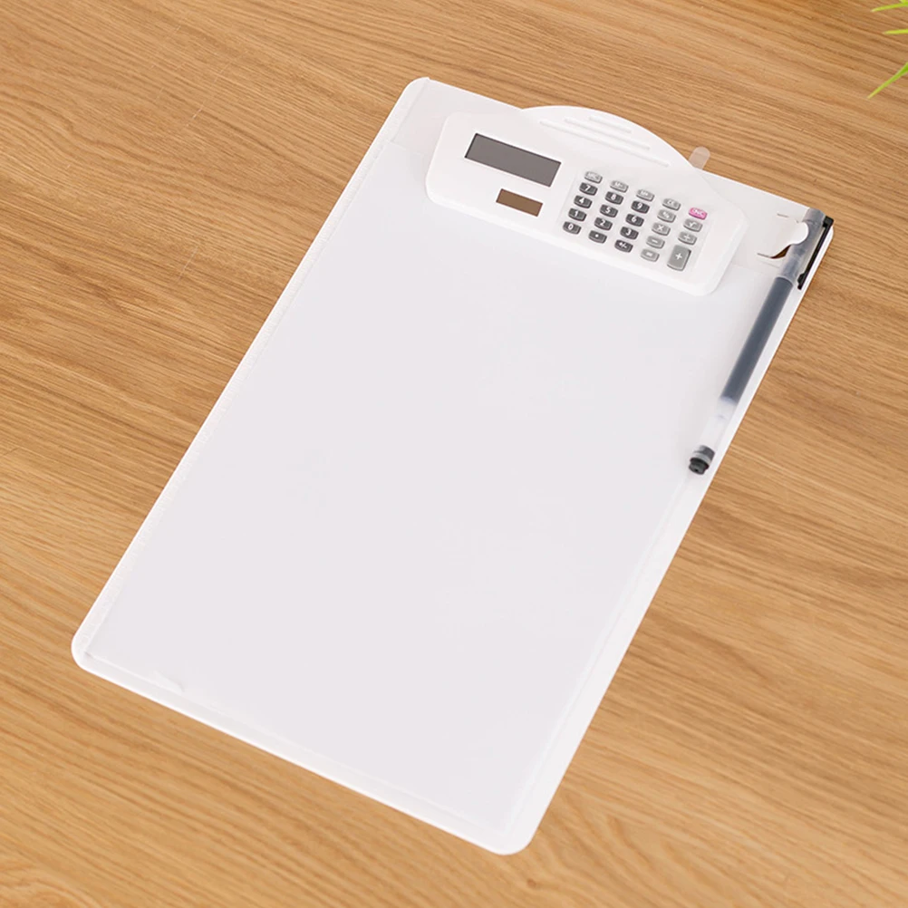 A4 Clipboard Paper Holder Plastic Writing Board Calculator Built-In File Folder Stationery Clip Hardboard For Office