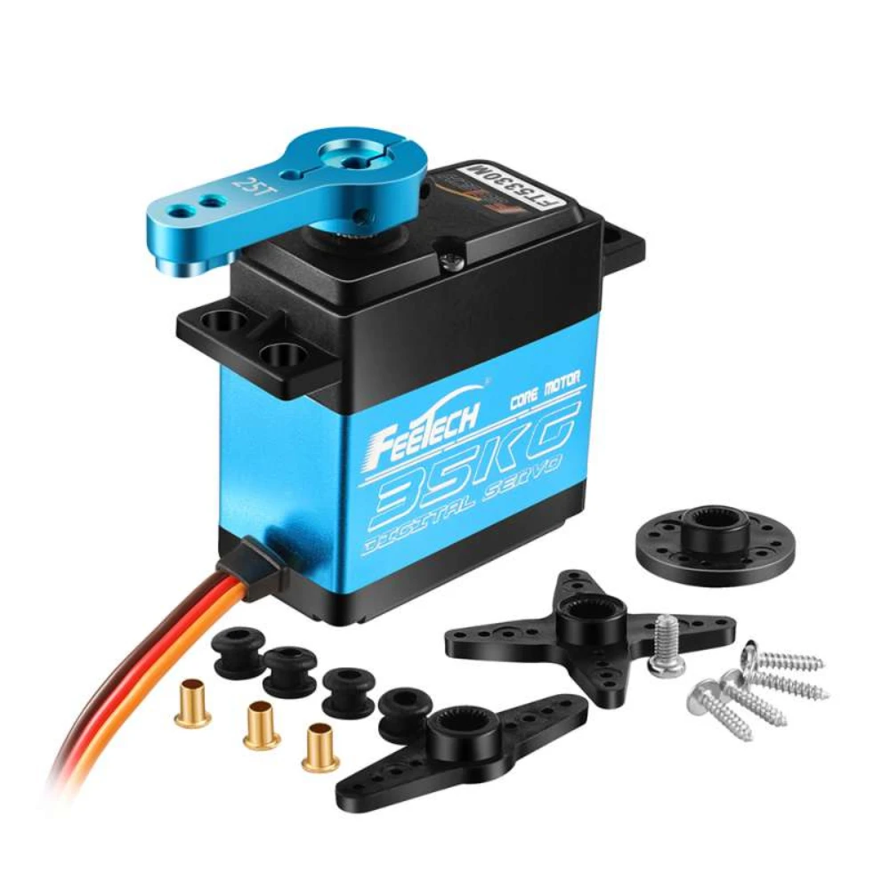 Impermeável Digital Servo Motor, RC Baja Metal Gear, Controle Remoto Drift Car, FT5330M, 7.4V, 180 graus, 1 8 10, 35kg, 4Pcs