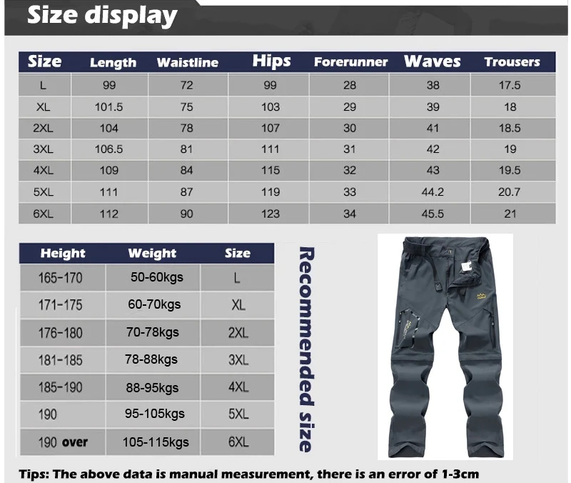 Summer New Men\'s Outdoor Waterproof Breathable Hiking Camping Fishing Climbing Detachable Assault Pants Plus Size 6XL Trousers