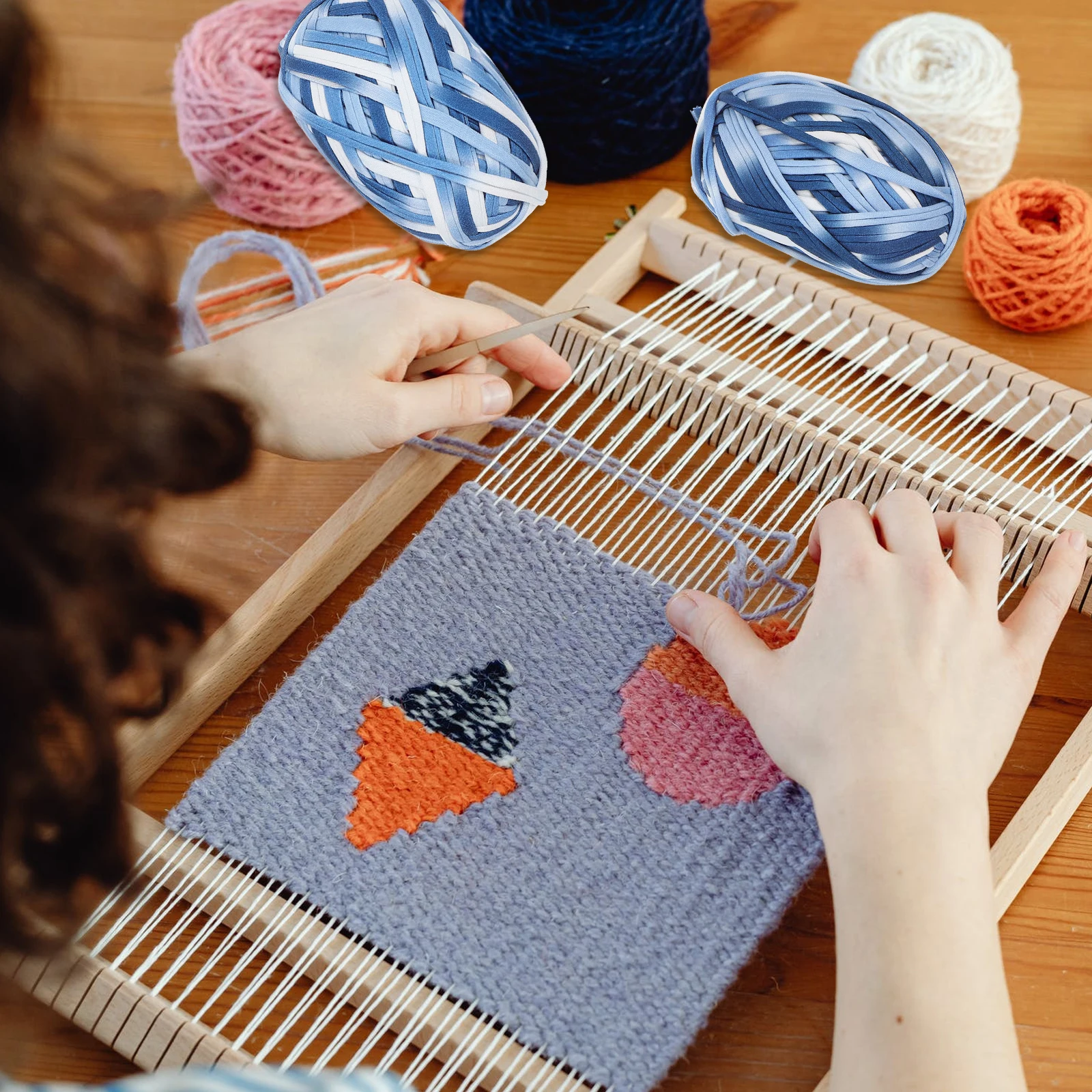 

3 Bundles Cotton Yarn Thicken Thread Knit Scarf Crochet Hook Bag Colored Soft Warm Durable Washable Long Color