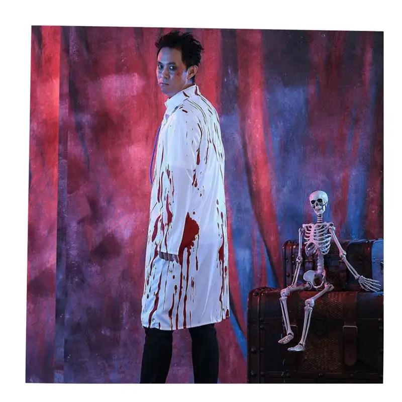 Halloween Horror Blutiges Krankenschwesterkostüm Zomb Damen Blumendruck Polyester Dr. Gruseliger Clown Thema Par Dr. Frühling