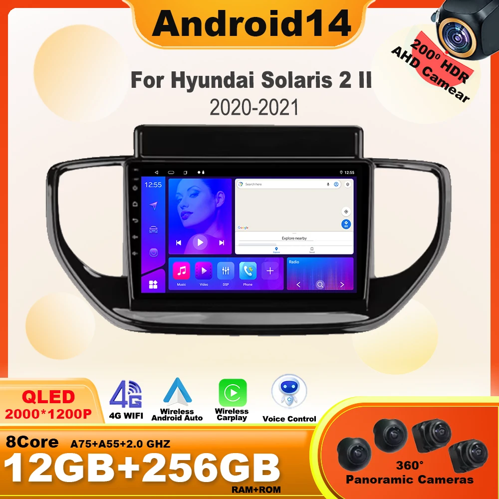 

Android 14 for Hyundai Solaris 2 II 2020 - 2021 Car Radio Multimedia Auto Video Stereo Carplay Player Navigation GPS Head Unit