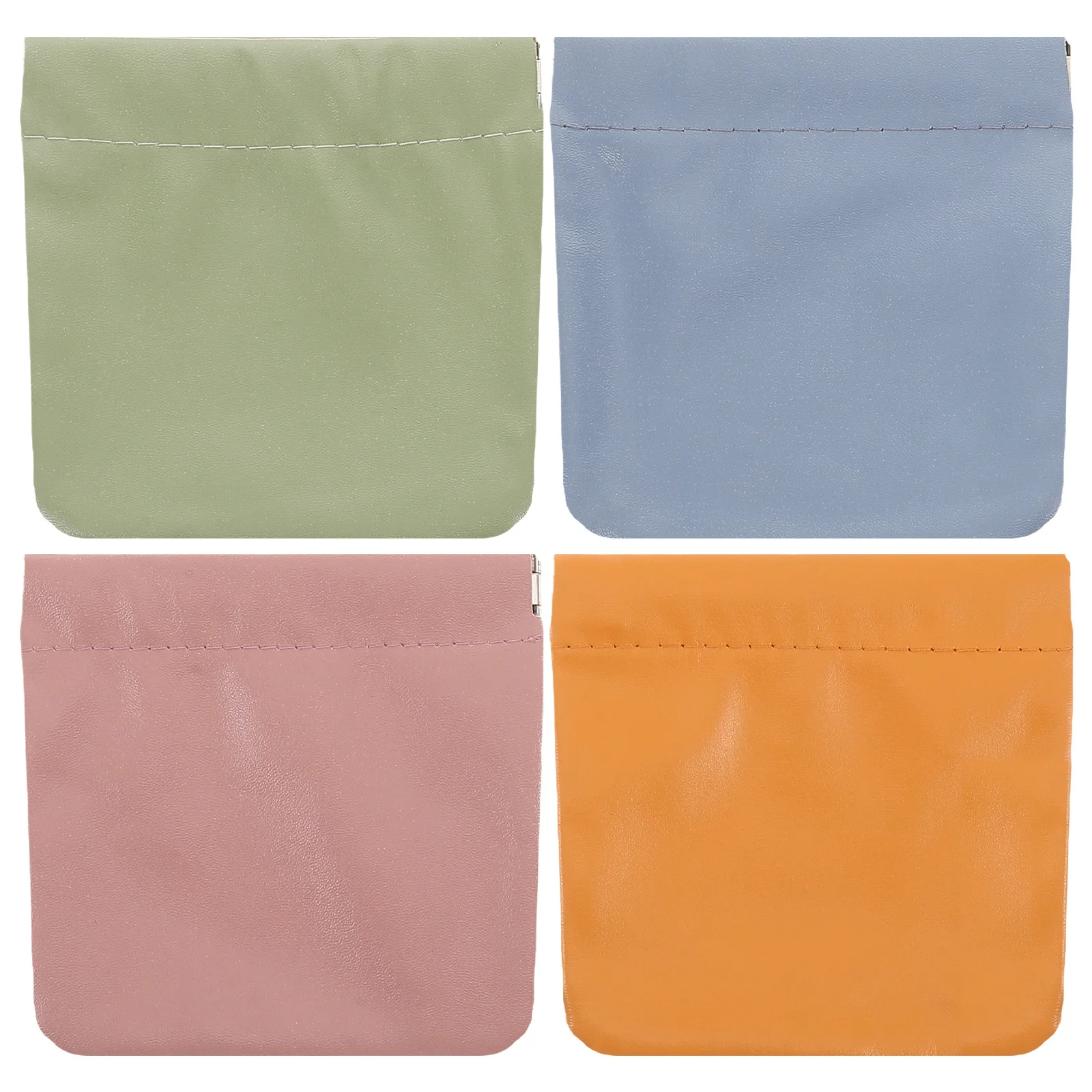

4Pcs PU Snap Closure Organizer Pouch for Purse Mini Makeup Bag Portable Coin Purse Lipstick Holder Cute Storage Bag