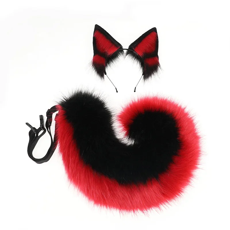 RT01 جديد أفخم الألمانية الراعي آذان الكلب تأثيري الذيل اكسسوارات يدوية الصنع الشعر هوب الكلب الأذن الذيل دعوى تأثيري الدعائم و Gf1