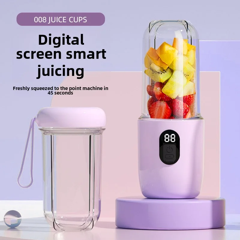 

Portable Juicer Blender Cup with Digital Display, Fruit Blender, 500ML Capacity Making Cup for Milkshakes and Smoothies,