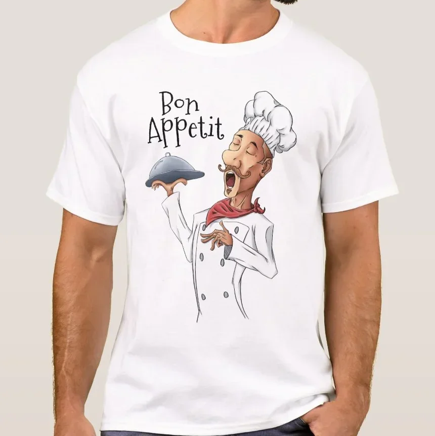 Bon Appetit. Funny French Chef Cook Singing T-Shirt 100% Cotton O-Neck Summer Short Sleeve Casual Mens T-shirt Size S-3XL