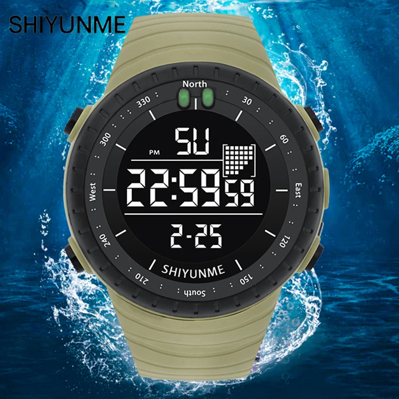 SHIYUNME Men\'s Sports Watch 50M Waterproof Military Display Clock Man Watches Modern Digital Reloj Hombre Luxury Fashion