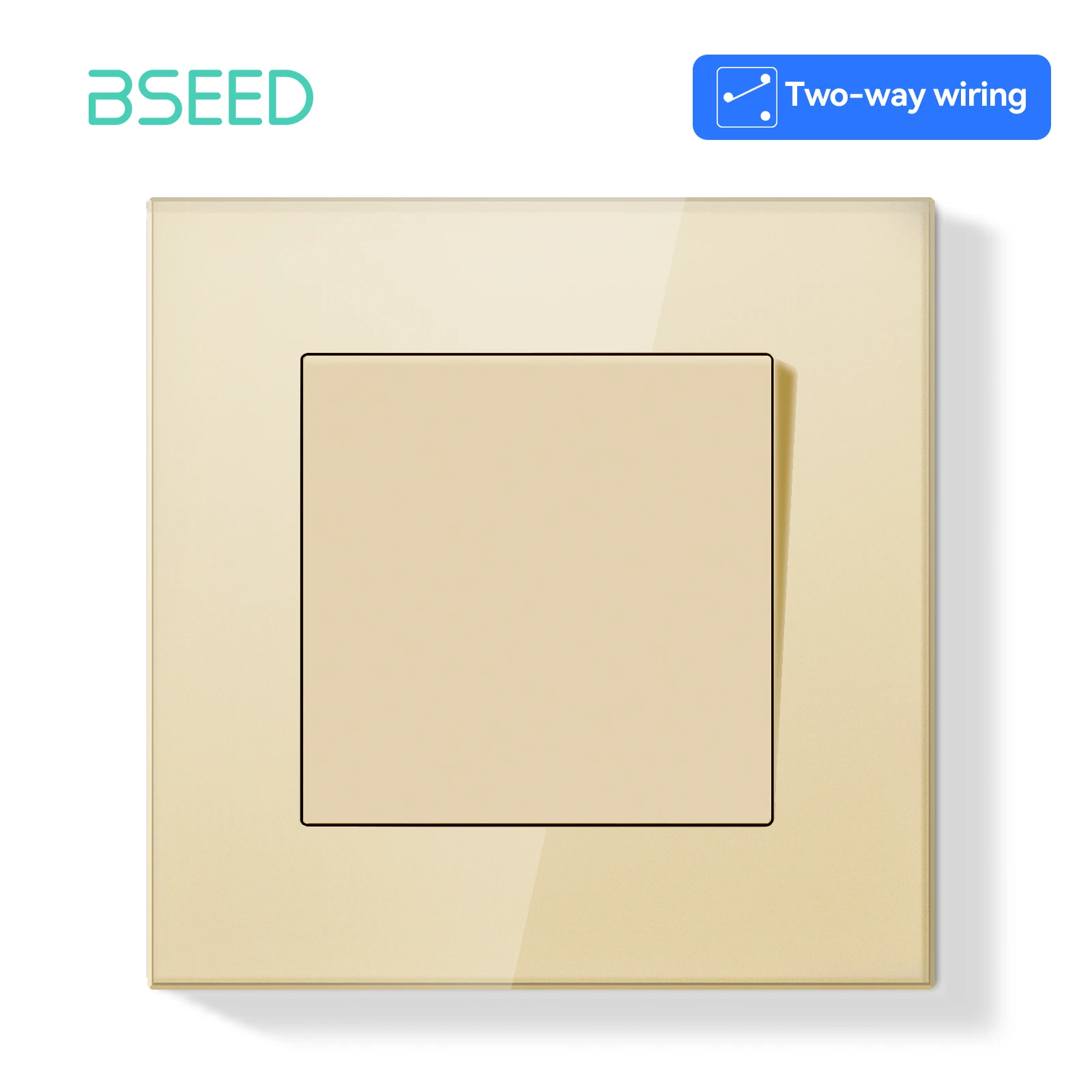 BSEED E-Serie 1Gang/2Gang 2Way Mechanische Knop Lichtschakelaar Glazen Frame Wandlamp schakelaar Aan Uit Voor Trappen Hal Gang
