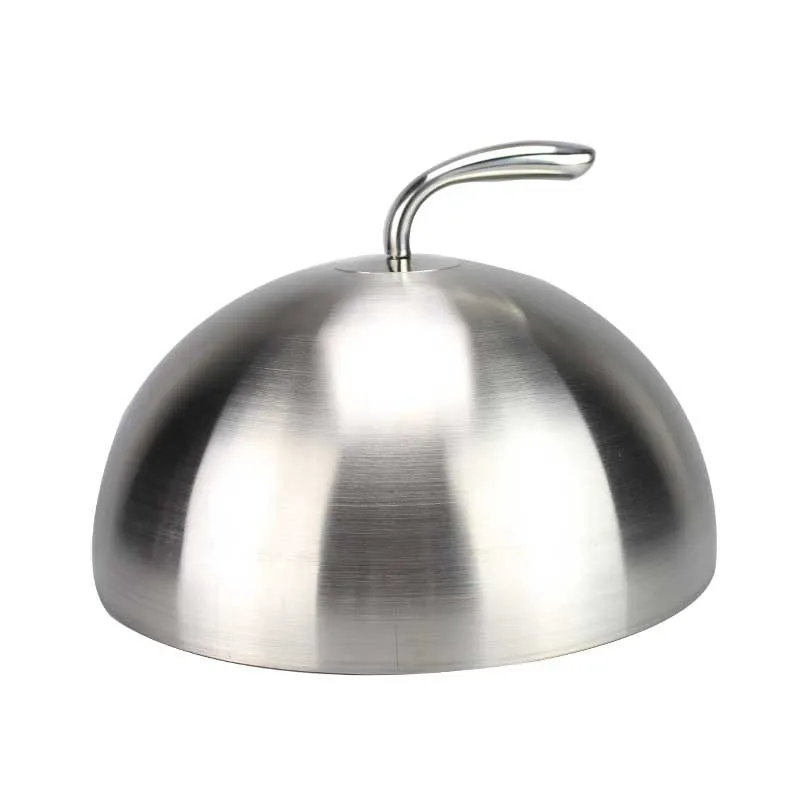 Metal Steaming Barbeque Grill Anti Dish  Cake Tent Cover Bell Tent Stainless Steel Steak Cover Barbecue Dome Lid