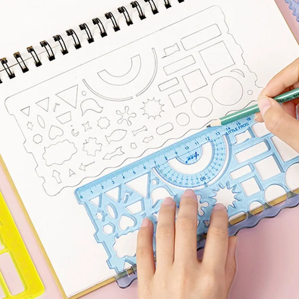 Geometric Drawing Template DIY Puzzle Template Rulers Drafting Supplies Drawing Ruler Mathematical Geometry Wavy Line Ruler view 6